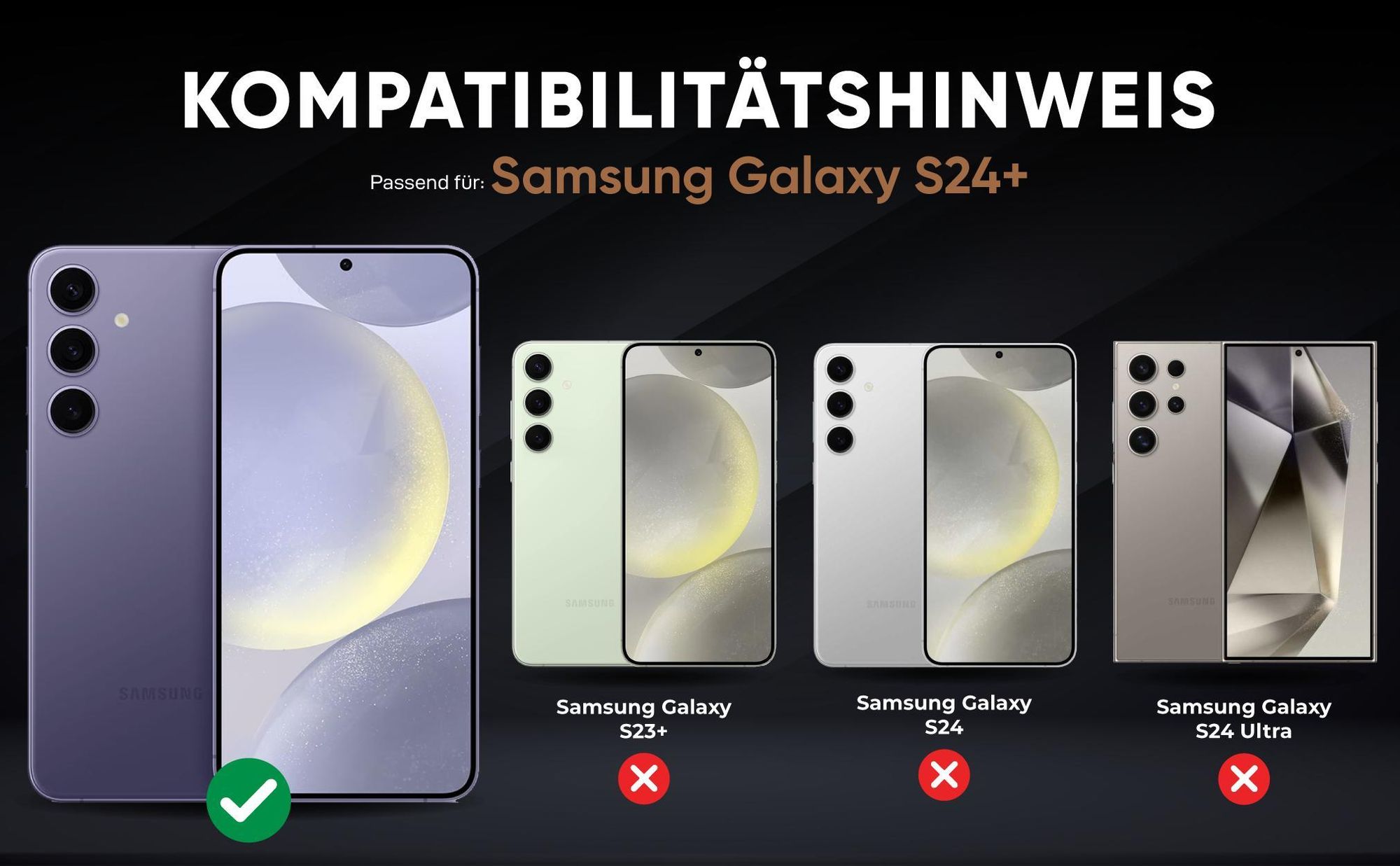 Kompatibilitätshinweise Hülle für Samsung Galaxy S24+