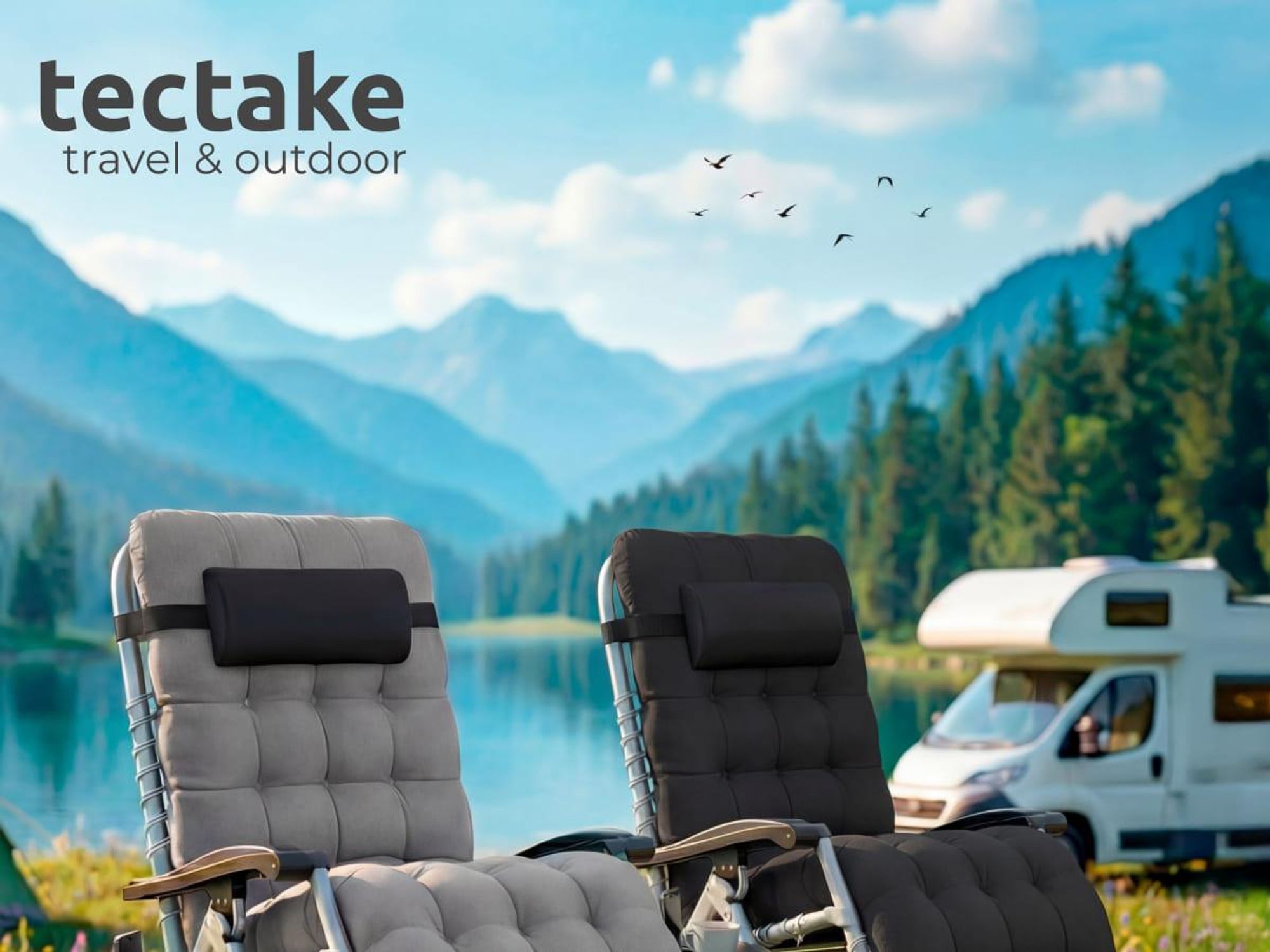 tectake® Sonnenliege Cloud klappbar, stufenlos verstellbar