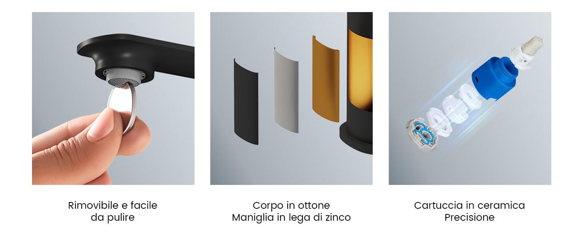 EMKE Rubinetto per lavabo Rubinetto per lavandino Rubinetto per bagno Miscelatore monocomando Rubinetto per bagno in ottone 269 x 215 x 49 mm Nero opaco