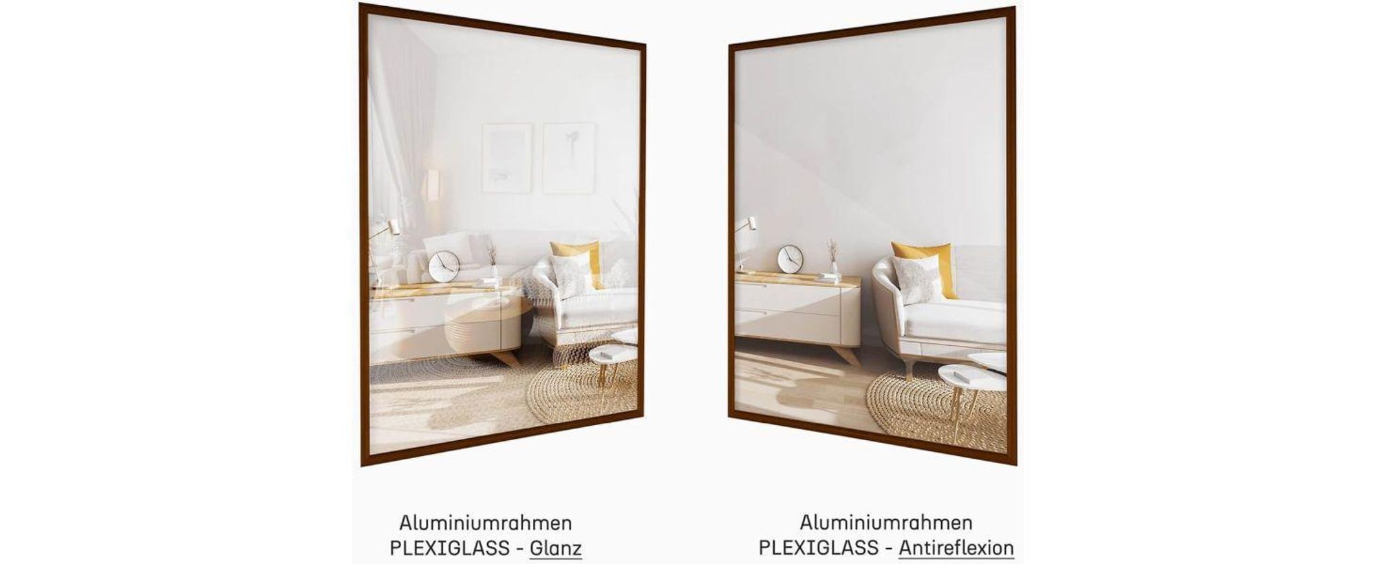 RAWWEST.BIS Bilderrahmen 70x100 cm Plexiglas Poster Foto Wandrahmen Antireflex Anthrazit