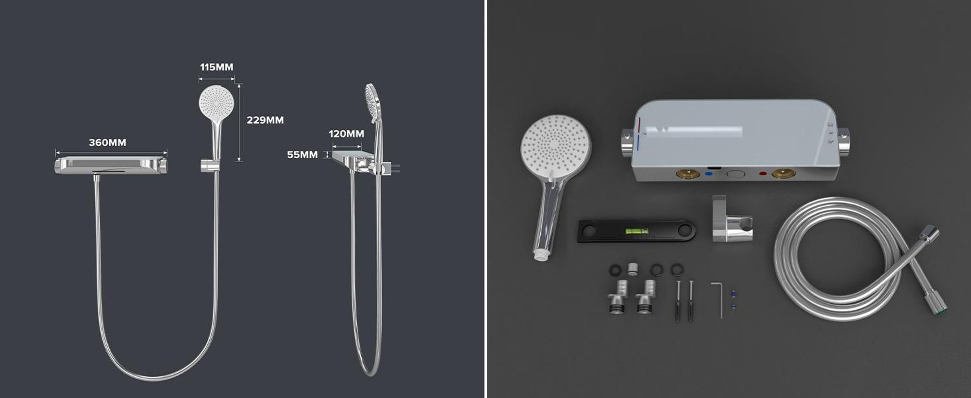 doporro Badewannenarmatur Thermostat mit Handbrause, Wasserfall Wannenarmatur aus Messing mit 38° C Sicherheitssperre Matt schwarz Duschsystem8