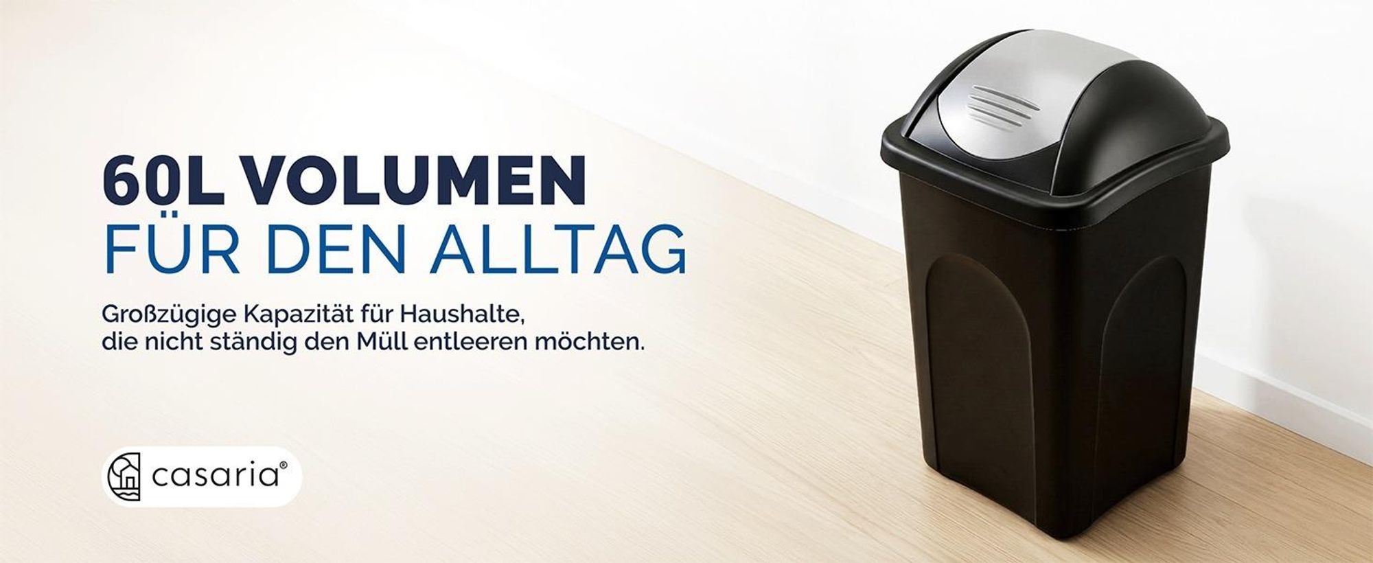 Stefanplast Mülleimer mit Schwingdeckel 60L
