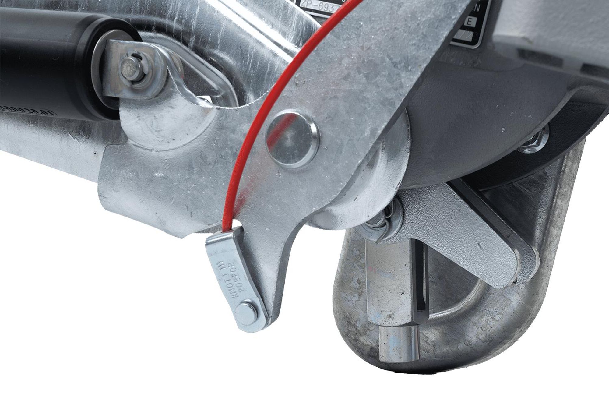 Nájezdové zařízení KNOTT KFG35-D se spojkou K35-C, maximální přípustná celková hmotnost 2700–3500 kg, zatížení na podélník 150 kg, rozteč otvorů 166/207, pozinkované, pro brzděné přívěsy
