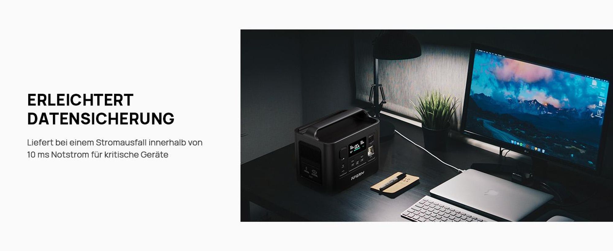 AFERIY Powerstation 800 W 512 Wh LiFePO4 Akku mit UPS und MPPT für Camping und Zuhause