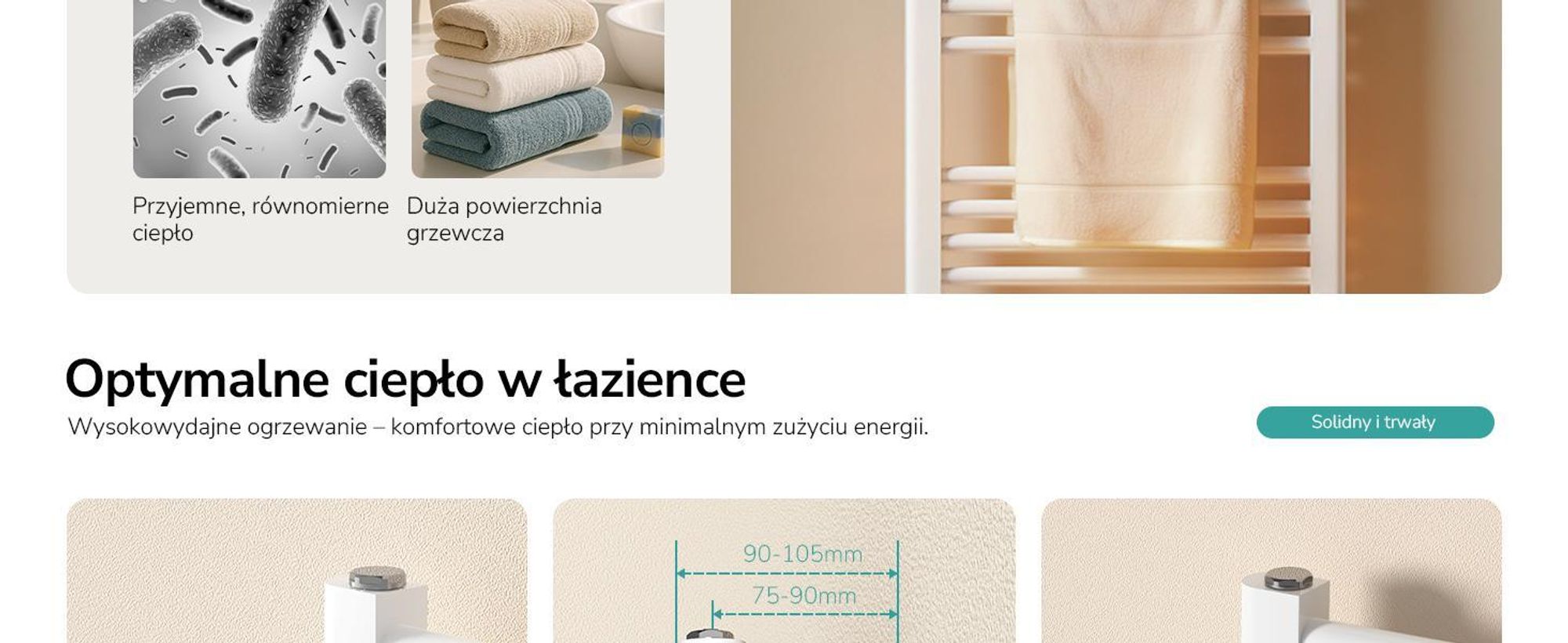 EMKE Grzejnik łazienkowy Suszarka do ręczników Podgrzewacz do ręczników 50x160cm 654 Watt Biały Grzejnik łazienkowy Podłączenie środkowe bez elementu grzejnego