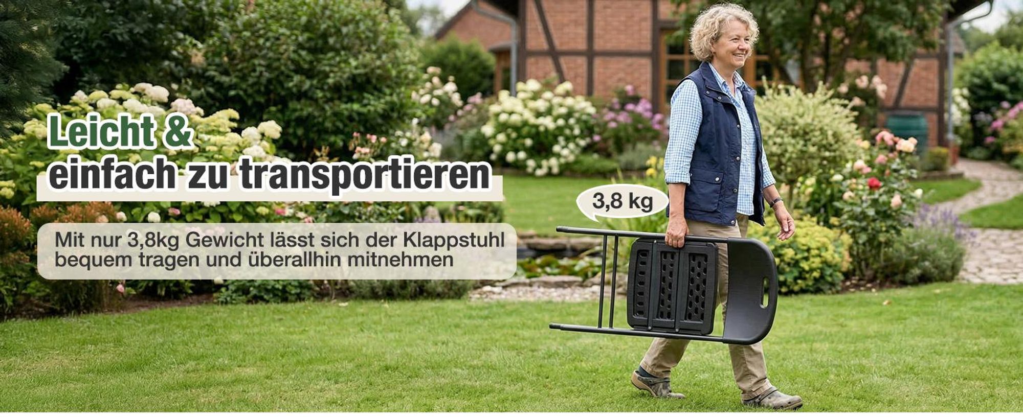 Sekey Klappstuhl 2er Set Klappstühle Campingstuhl Gartenstuhl bis 150KG