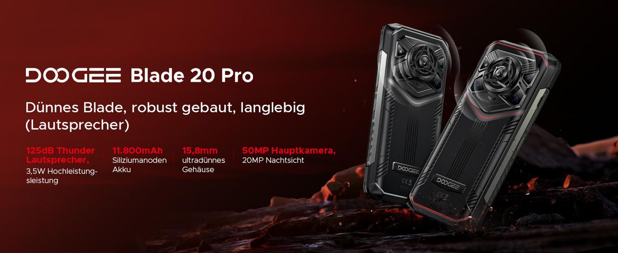 Doogee Blade 20 Pro, 16,8 cm (6.6"), 6 GB, 256 GB, 50 MP, Android 15, Schwarz, Grau