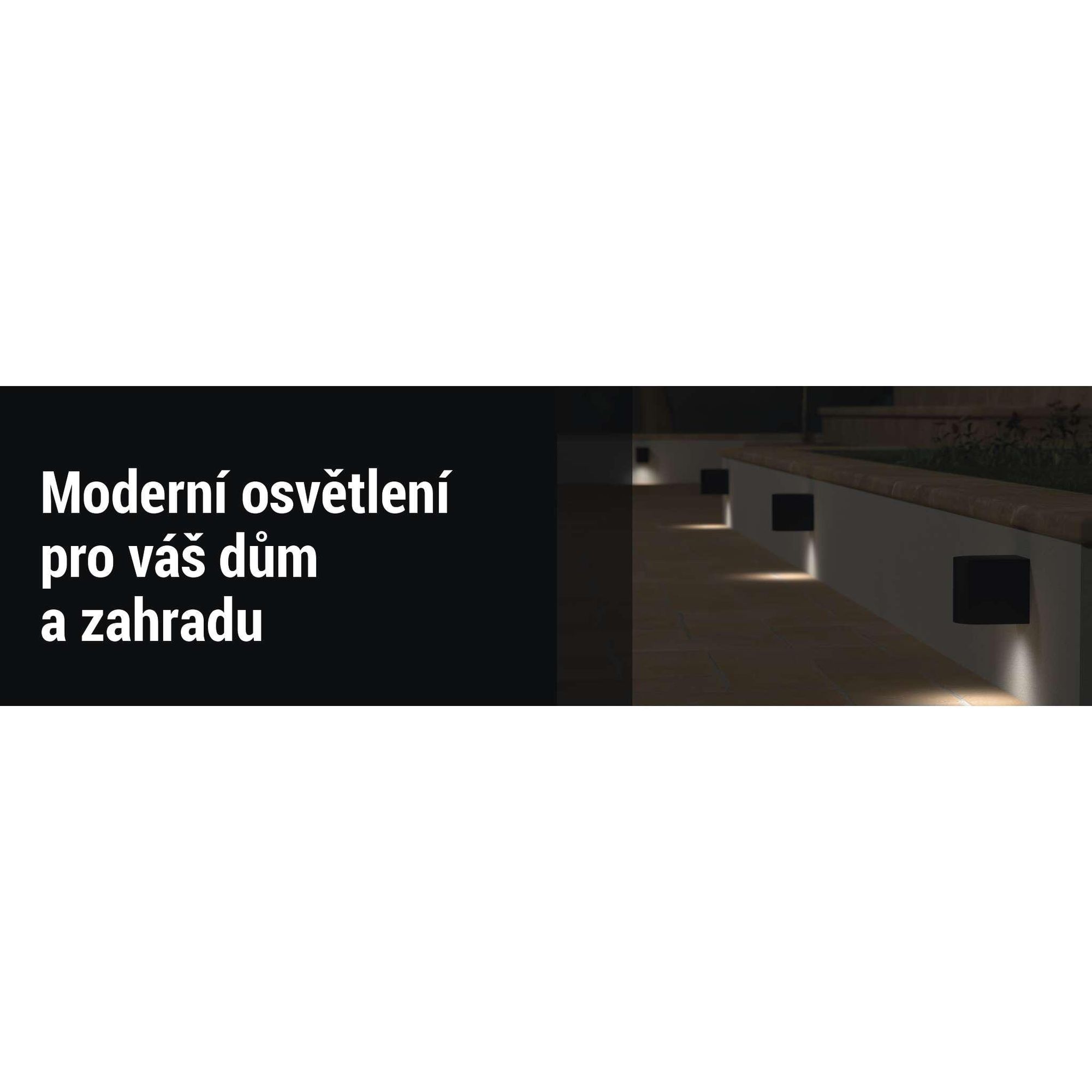 Venkovní nástěnné svítidlo EMOS OCULUS pro dům a zahradu s 1x paticí GU10, vodotěsné, na 1x reflektorovou žárovku max. 35 W, ZGF010P