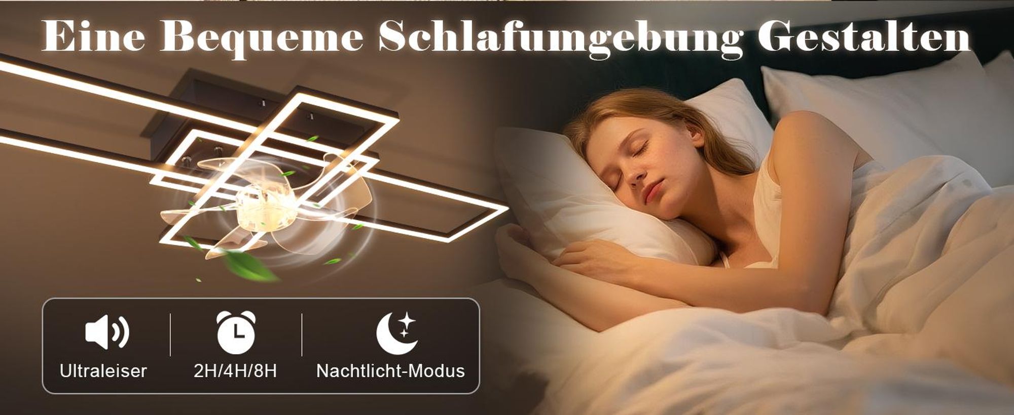 ZMH Ventilateur de plafond 94 cm avec éclairage, 6 vitesses, LED, intensité réglable, télécommande et minuterie, pour le salon