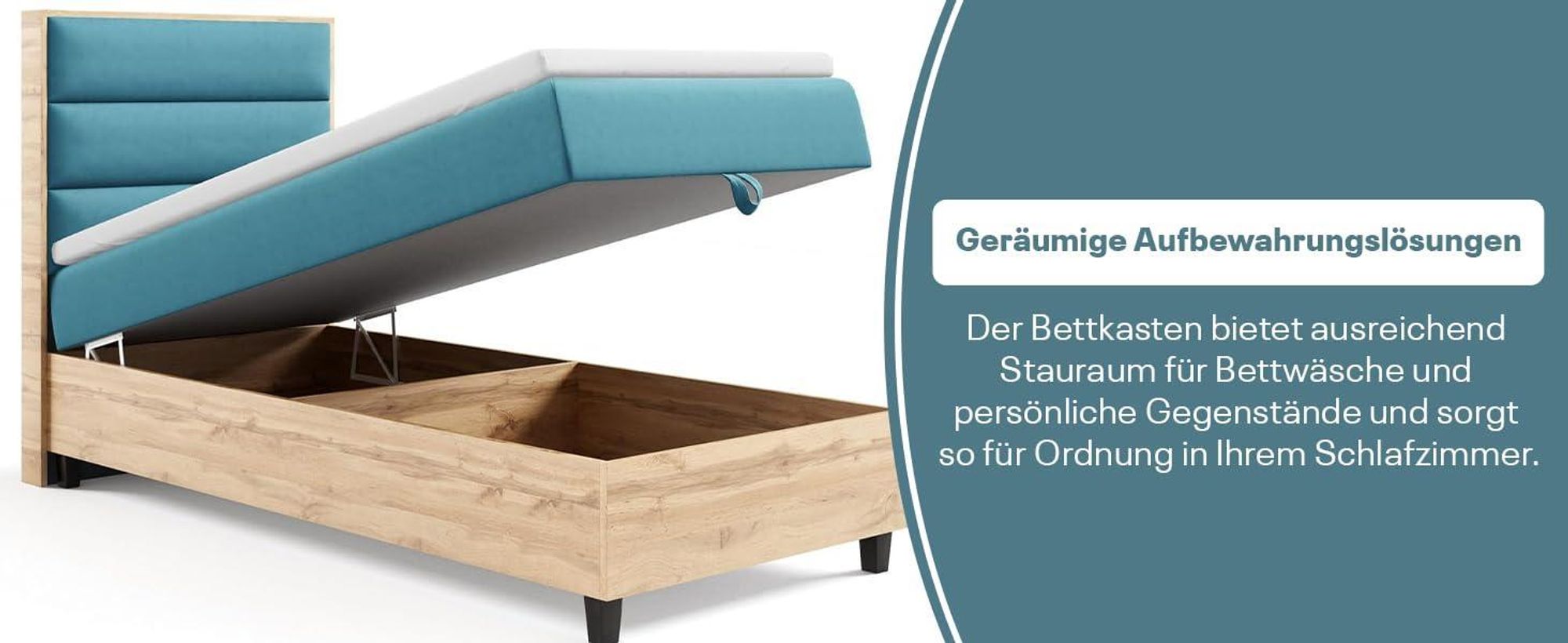 Trinity K-1 Einzelbett 100x200 Mintgrün | Boxspringbett mit Bettkasten | Bonellfederkern & Topper|Polsterbett mit Kopfteil|Lieferung Bordsteinkante