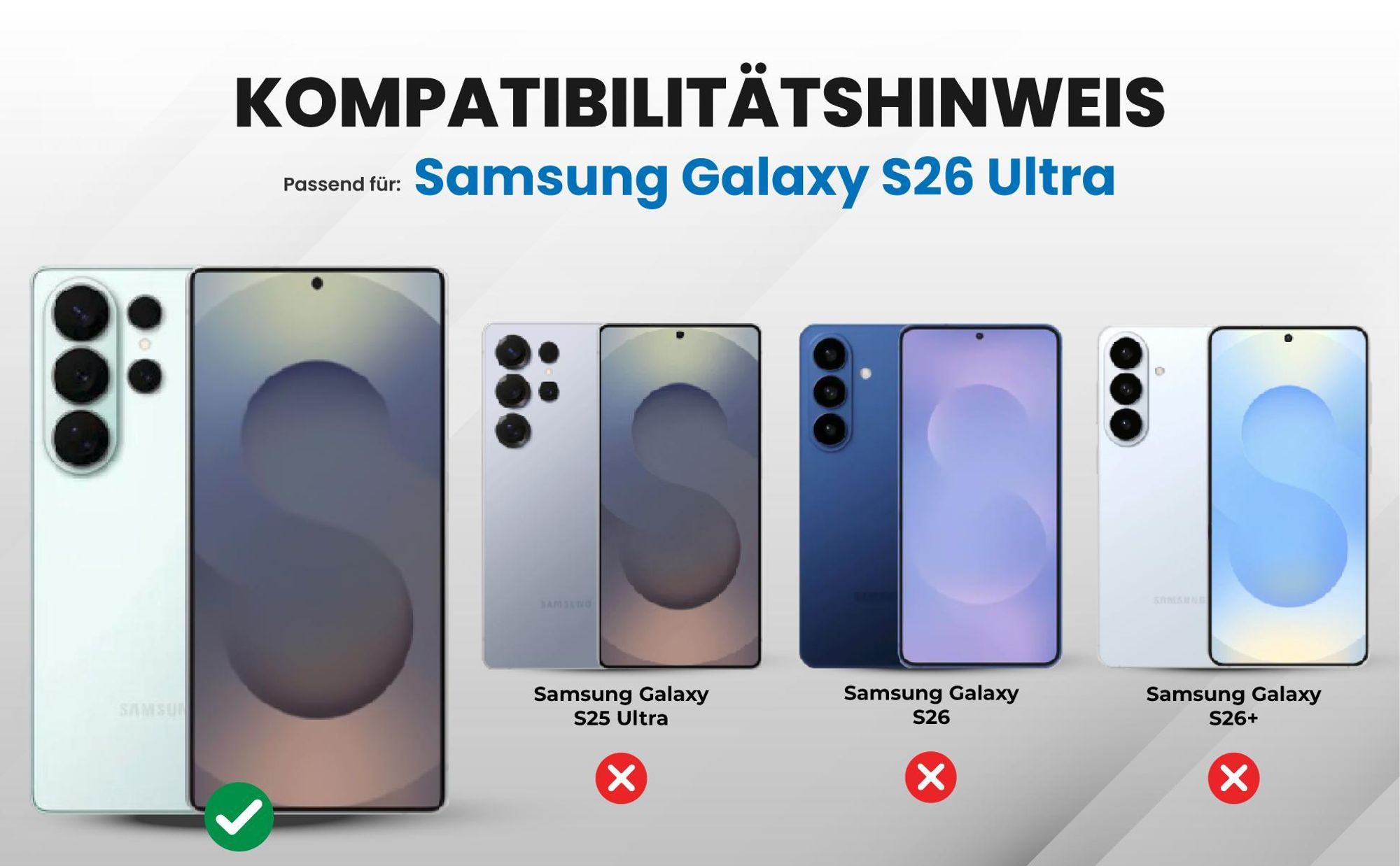 Kompatibilitätshinweise Hülle für Samsung Galaxy S26 Ultra