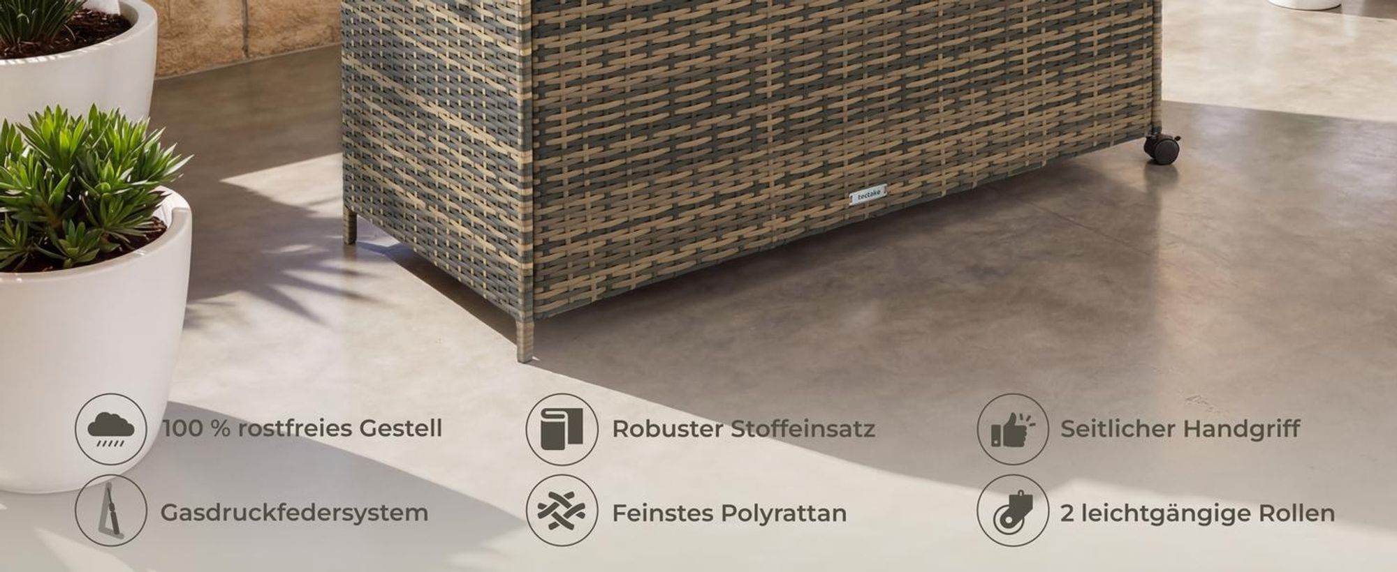 tectake® Auflagenbox Kuusamo 116 x 54 x 64 cm