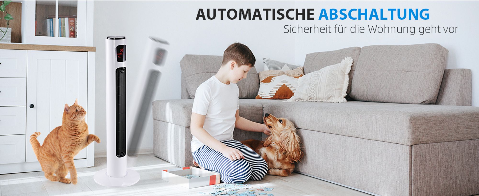 HOMCOM Turmventilator oszillierender 3 Modi Standventilator mit fernbedienung