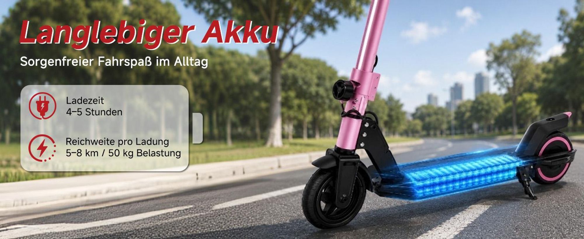 Kinder Elektroroller, 150W E-Scooter für Kinder, 16 km/h Kinderroller mit LED-Anzeige, RGB-Licht, Frontlicht, Doppelbremse, klappbar, 6,3 Zoll Vollgum
