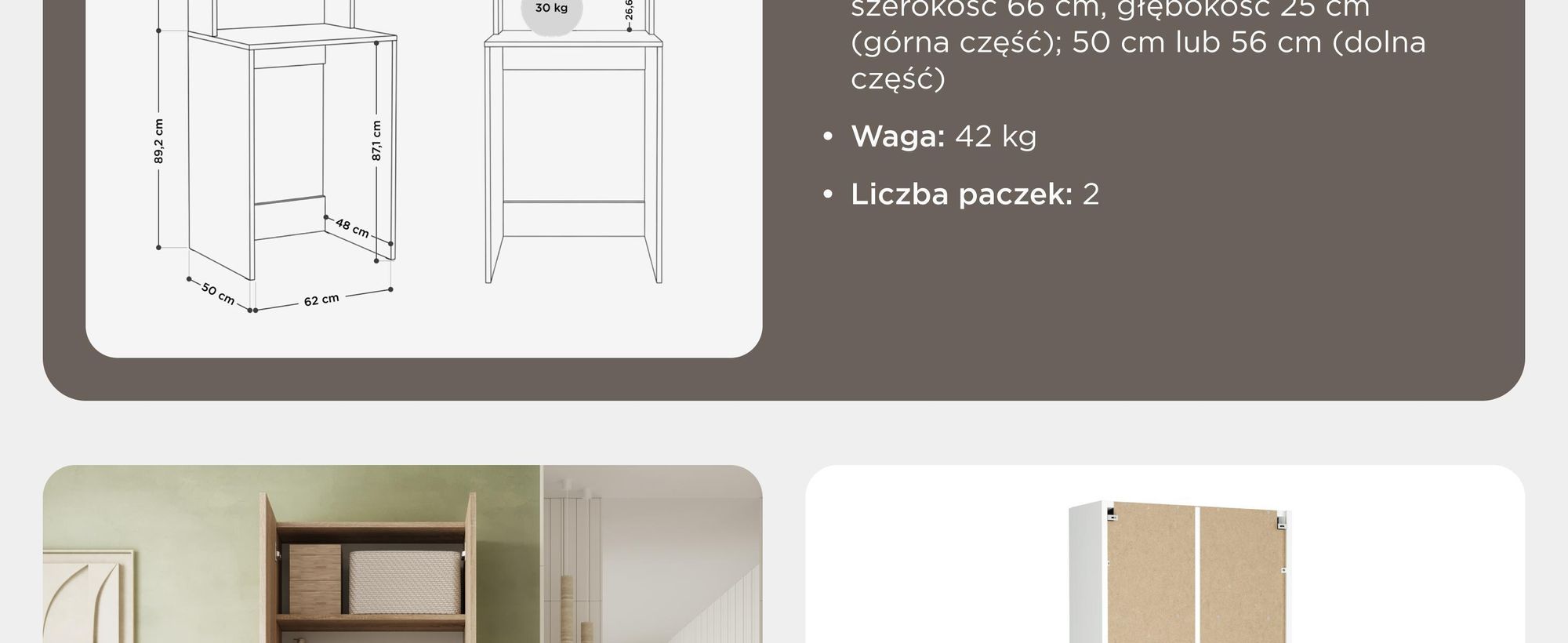 Szafka nad pralkę LORA