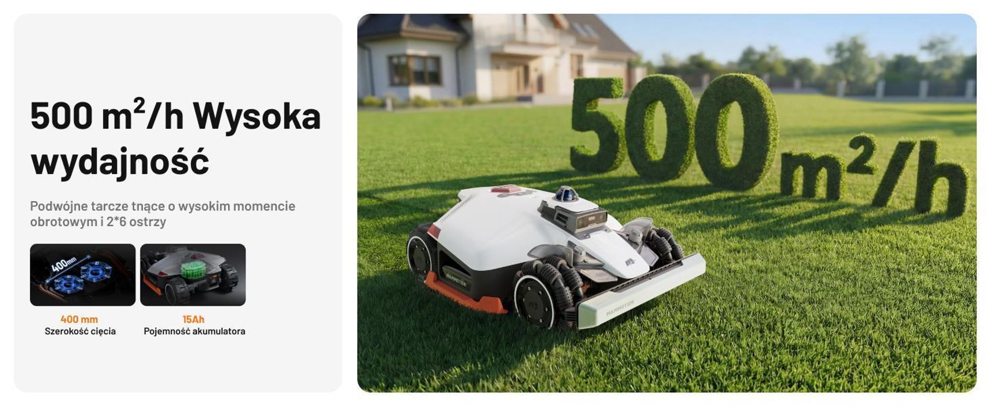 Robot koszący Mammotion LUBA 3 AWD 5000 z garażem, do 5000 m², napęd na wszystkie koła, nachylenie 80%, automatyczne mapowanie, moduł 4G, APP