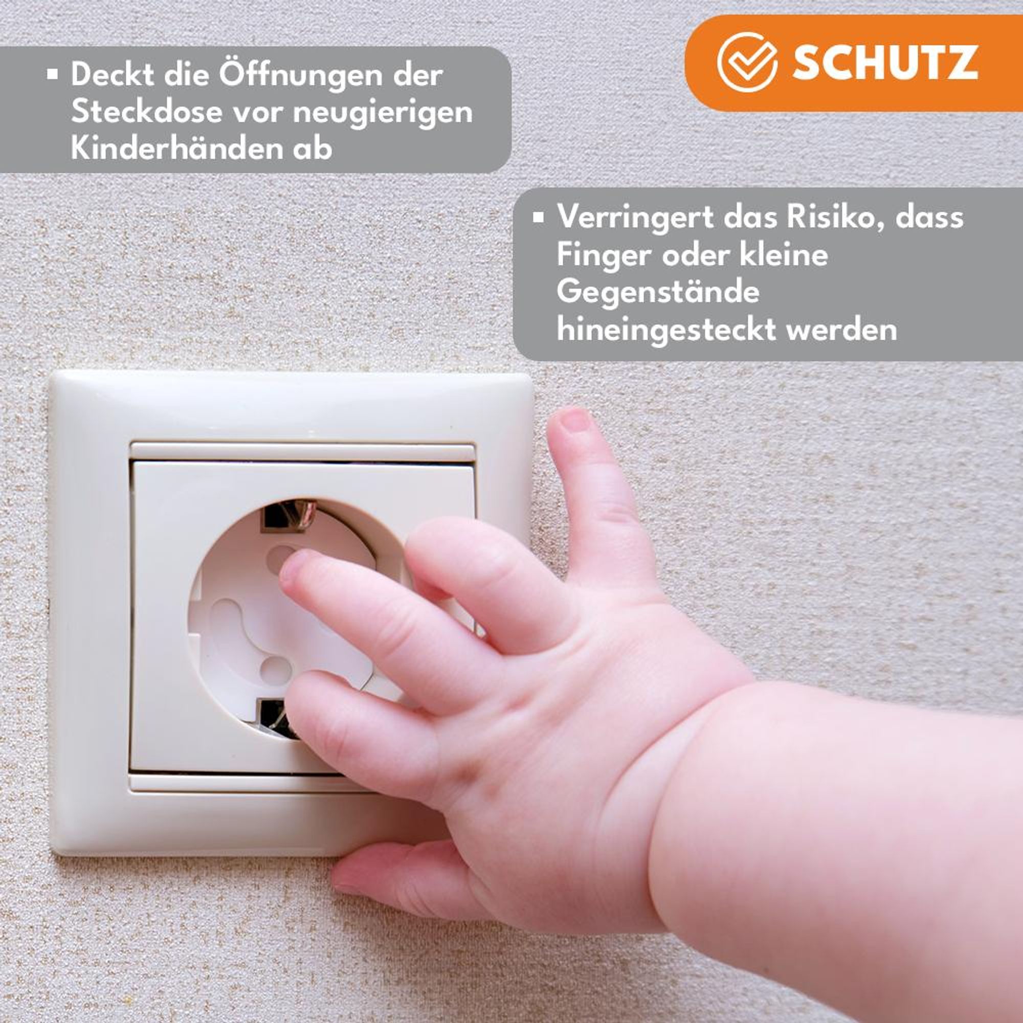 KRUMAD Kindersicherung Steckdose 20 Stück, Steckdosenschutz mit Drehmechanik ohne Kleben, Kinderschutz Steckdosen Weiß