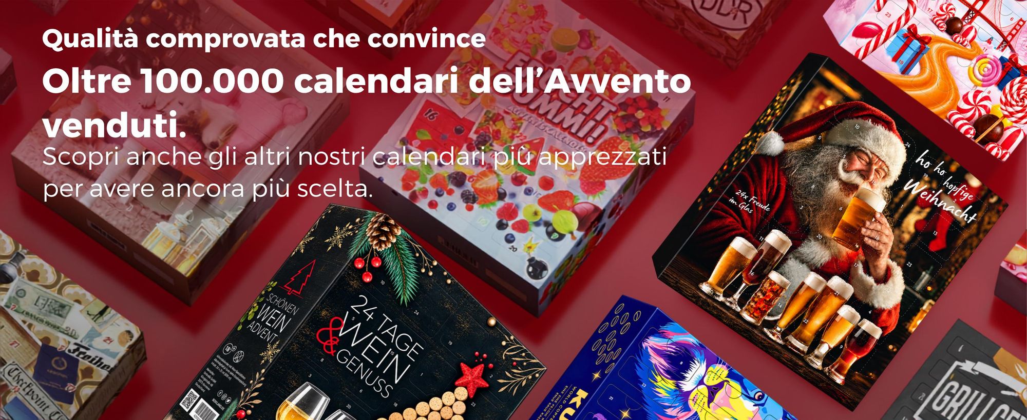 BOXILAND®: Calendario dell'Avvento con vino 2026, 24 bottiglie da 0,25 l, assortimento di vini rossi, bianchi e rosati