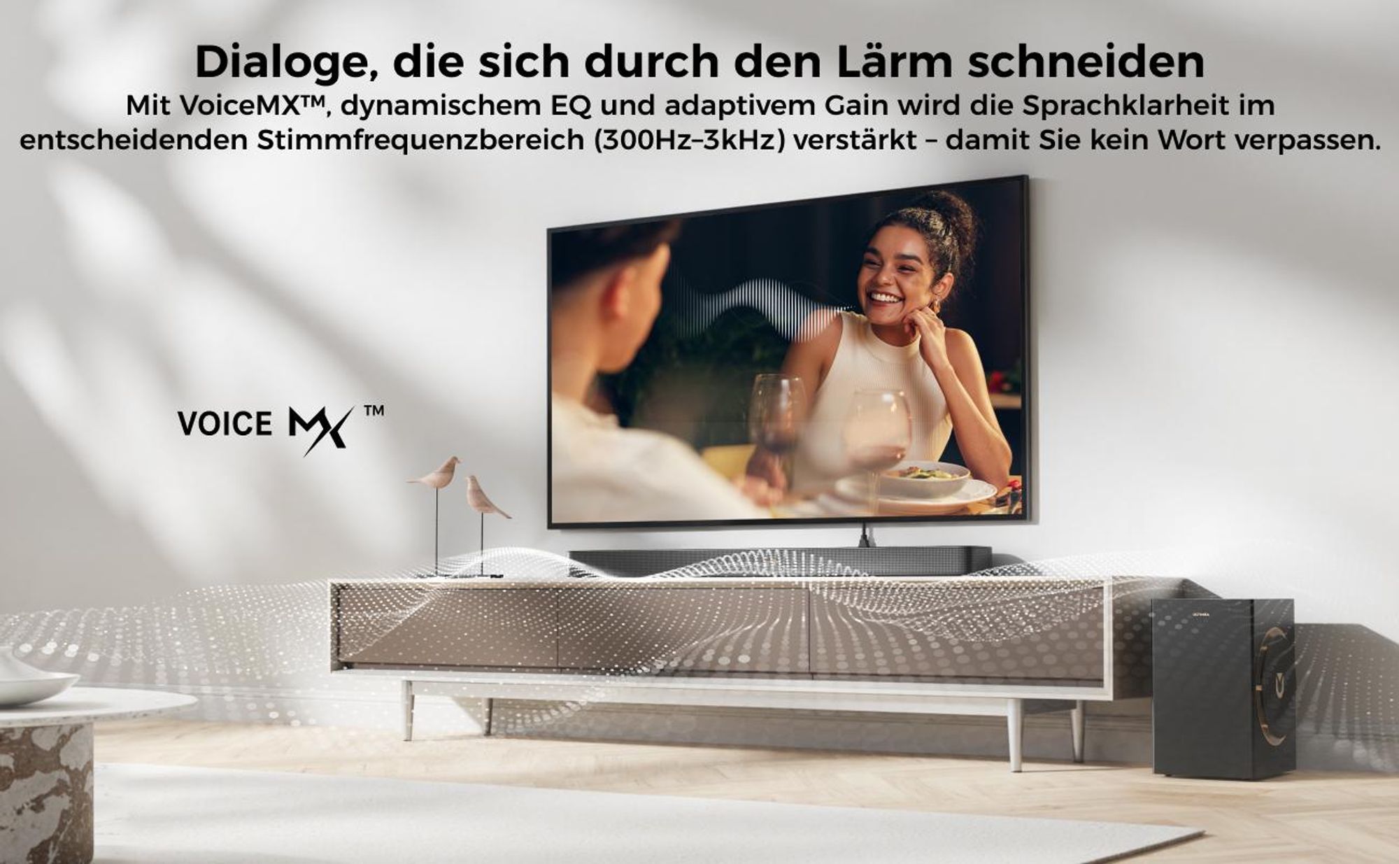 ULTIMEA Skywave F40 Boom Soundbar mit Dolby Atmos, 360° SurroundX Audio mit oben gerichtete Kanäl, 460W