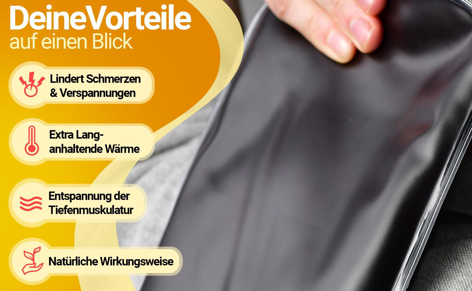 WASSERFELD® Moorkissen XXL für Mikrowelle | weicher Bezug |Hochwertiges Wärmekissen | Therapeutisches Moorkissen für Nacken, Schulter, Rücken & Bauch