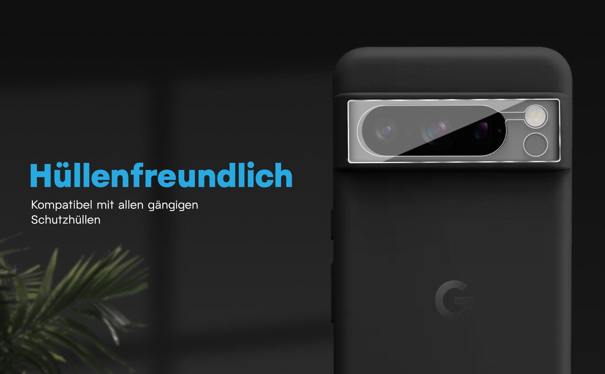 Kamera Schutzglas für Google Pixel 8 Pro kompatibel mit allen gängigen Hüllen