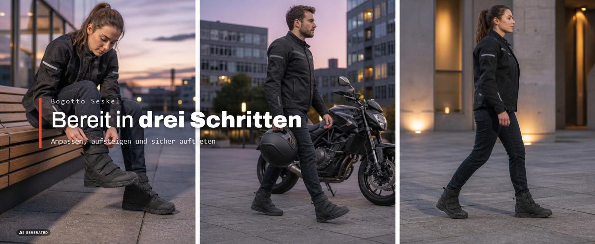 Bogotto Seskel Motorrad Stiefel, schwarz, 41
