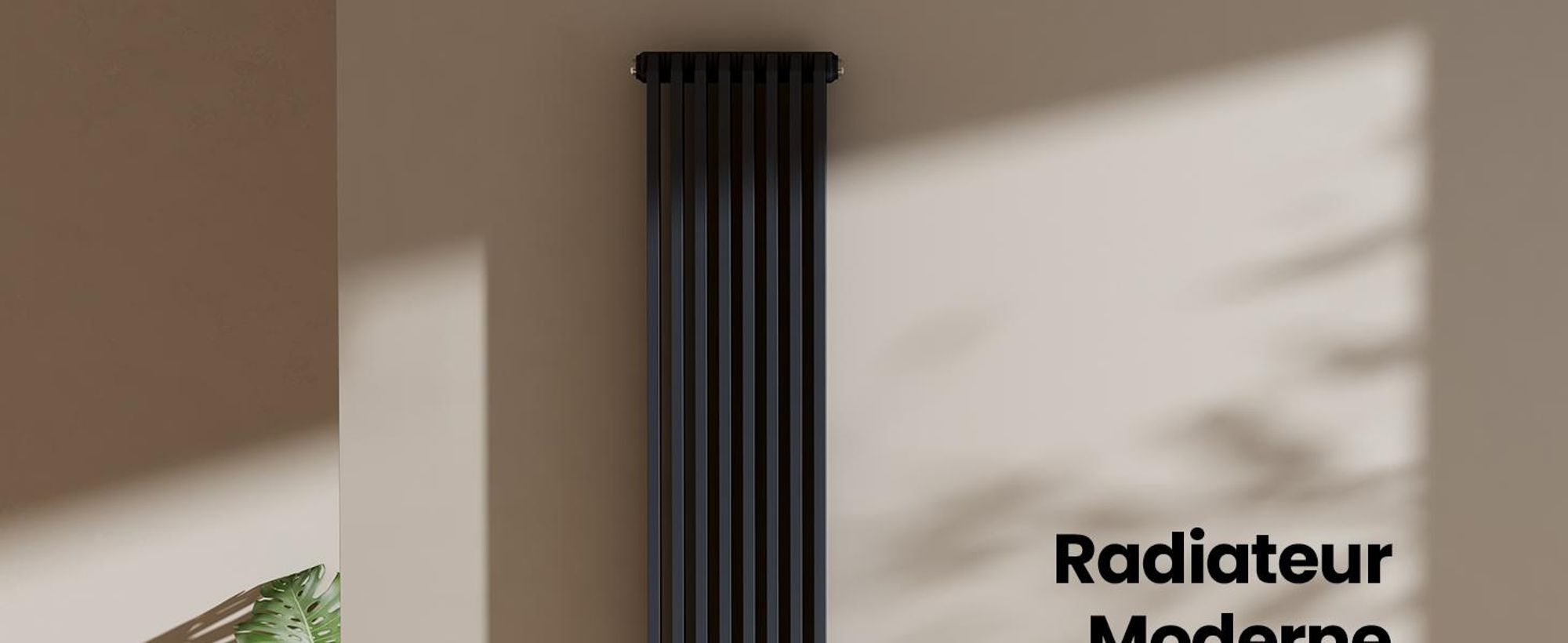 EMKE Radiateur design en forme de D 1800x348mm 1611W Red Dot Award Winner Anthracite - Montage vertical, pour 21,5 m², salle de bain & salon sans radiateur
