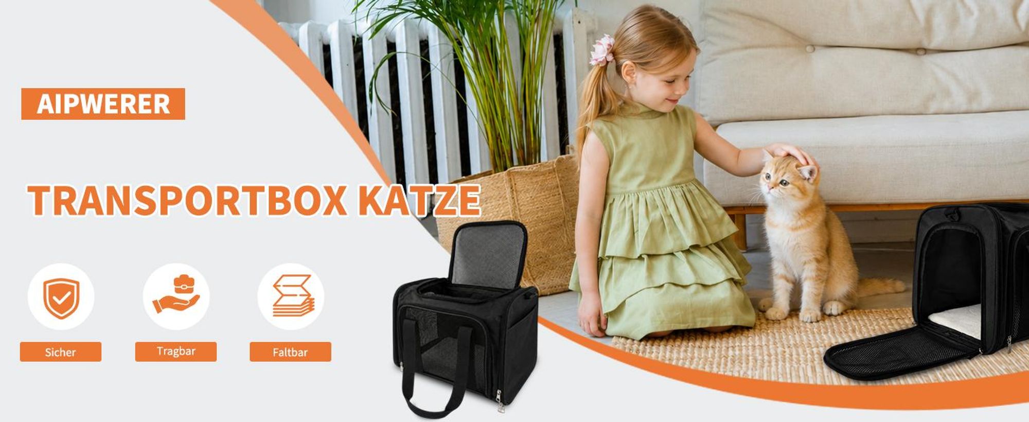 Hundetragetasche, Hundetasche, Katzentasche, Tragetaschen, Transporttasche bis 7kg, faltbar & platzsparend, für Katzen & kleine Hunde