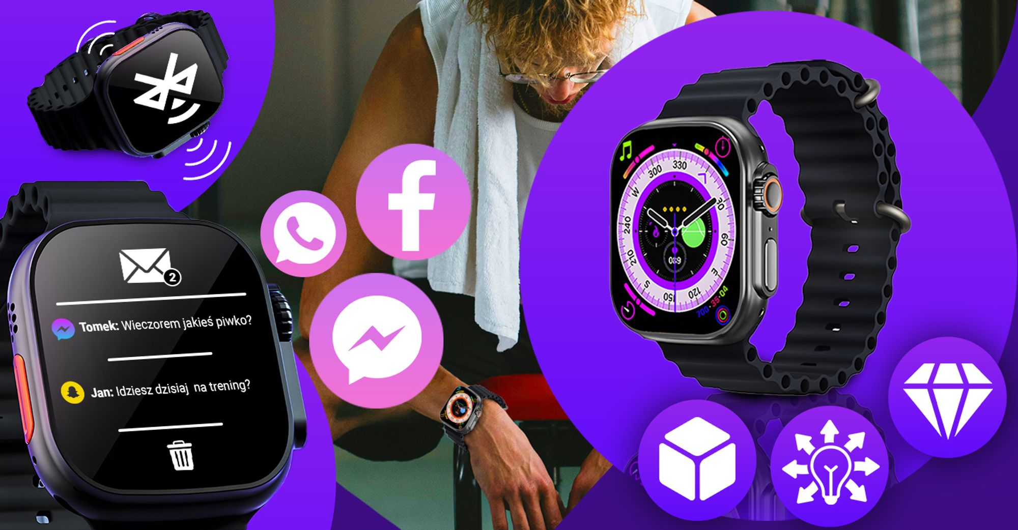 Smartwatch Damen Herren 1.3" HD Fitness Tracker Uhren für Android IOS IP67 Wasserdicht Pulsmesser Schrittzähler Aktivitätstracker Retoo