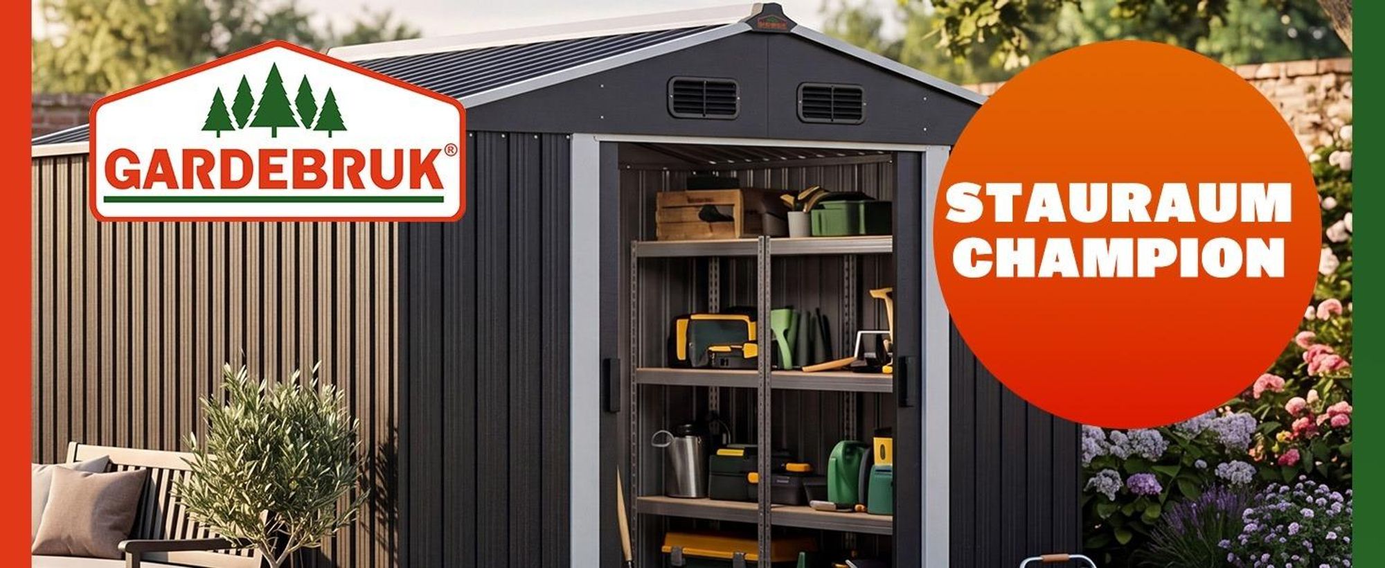 GARDEBRUK Gerätehaus XXL Metall 9m³ mit Fundament