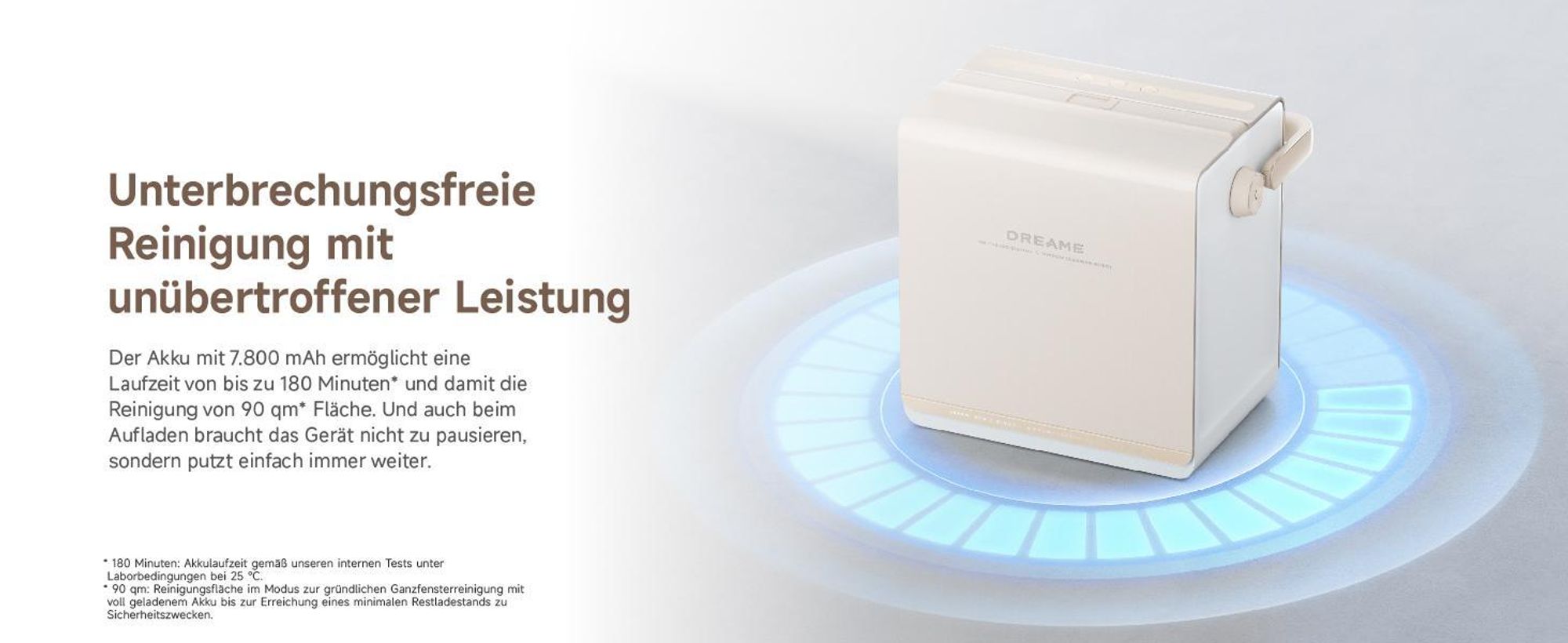 Dreame C1 Station Fensterputzroboter,5500Pa Saugkraft,Stabil und sicher,Nass-und Trockenreinigung,Dual-Spray,CornerClean,Intelligente Navigation,Creme