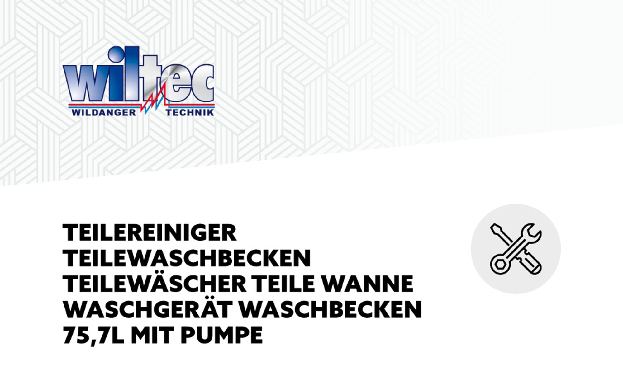 Wiltec Teilewaschgerät 80L aus Stahl Teilereiniger mit Pumpe inkl Kleinteilewanne Teilewaschbecken Teilewäscher Teile Wanne Waschgerät Waschbecken