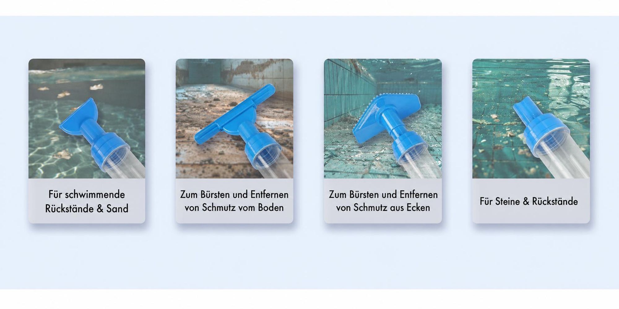 3-in-1 Kabelloser Poolstaubsauger, Wiederaufladbares Pool-Staubsauger-Set, Sonstiges Poolzubehör Mit Blattnetz -Kit,für Sand und Schmutz,0.23l,Blau