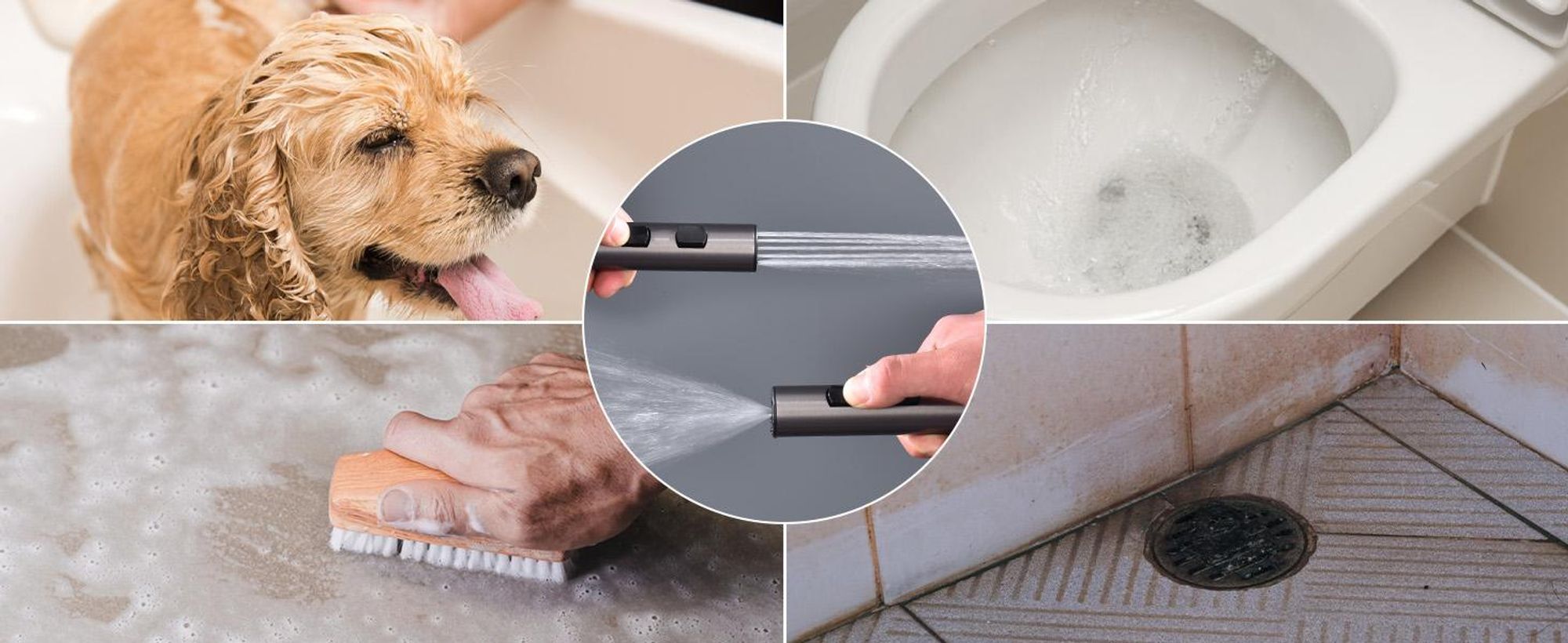 Homelody Duschsystem Messing 4 Wasserausgabe Modi, Duscharmatur Komplettset，Duschset Digitale Temperaturanzeige mit Atmosphärenlicht，Dusche Komplett