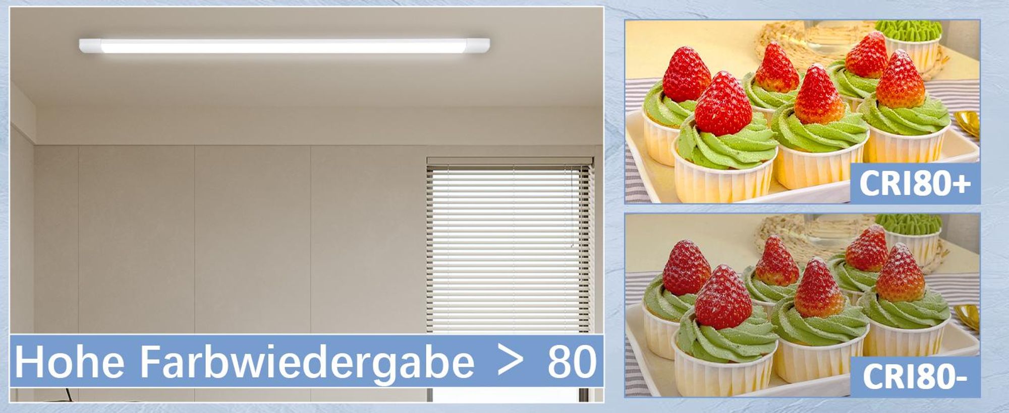 ZMH LED Deckenleuchte 120CM Deckenlampe 36W Werkstattlampe Kellerlampe Flach Neutralweiß 4000K Küchenlampe Energiesparen Röhre Abstrahlwinkel