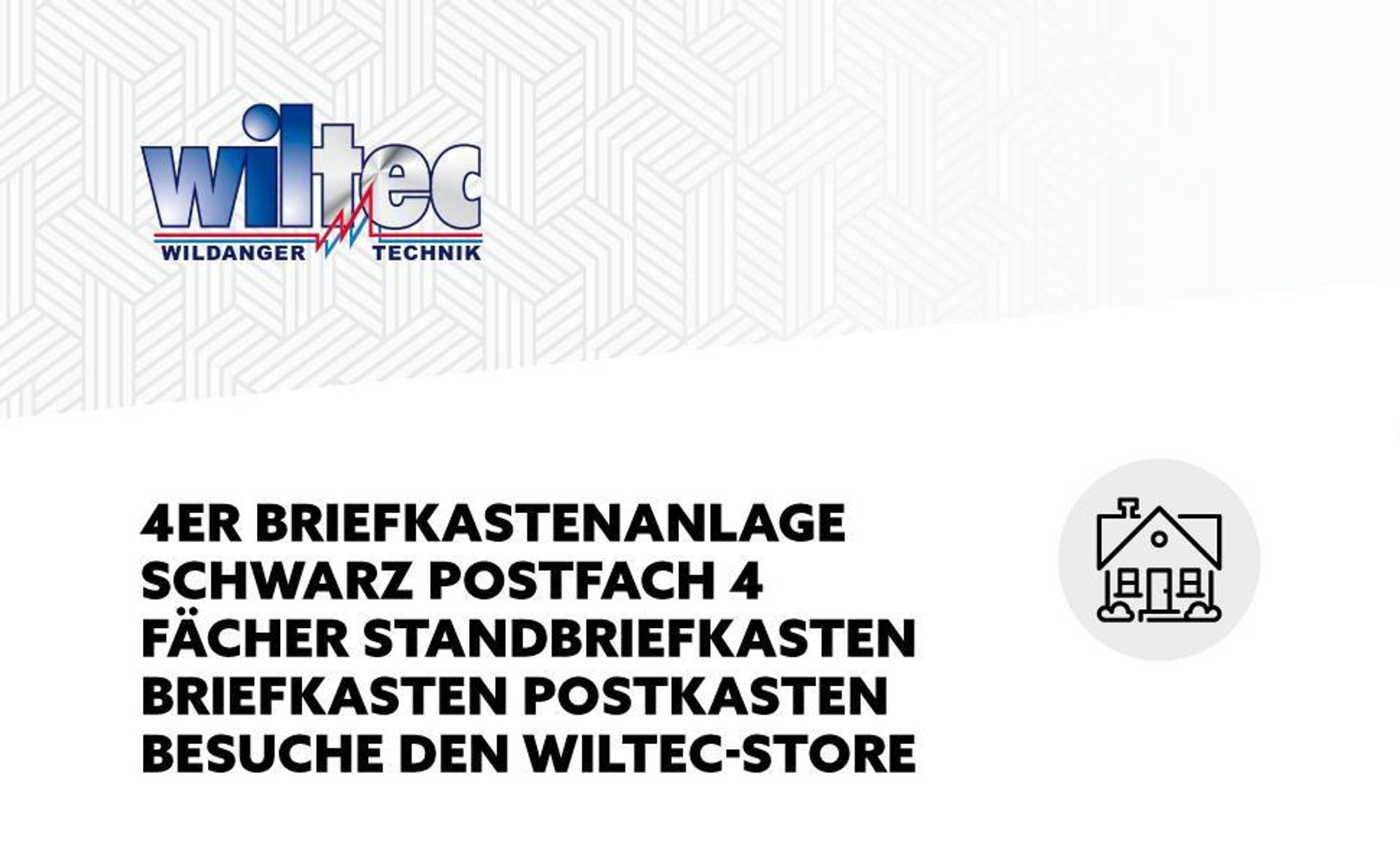 Wiltec 4er Briefkastenanlage schwarz 556 x 270 x 1500 mm, Standbriefkasten mit 4 Fächern, Schlüssel und Namensschild, Briefkasten Postkasten mit Ständer