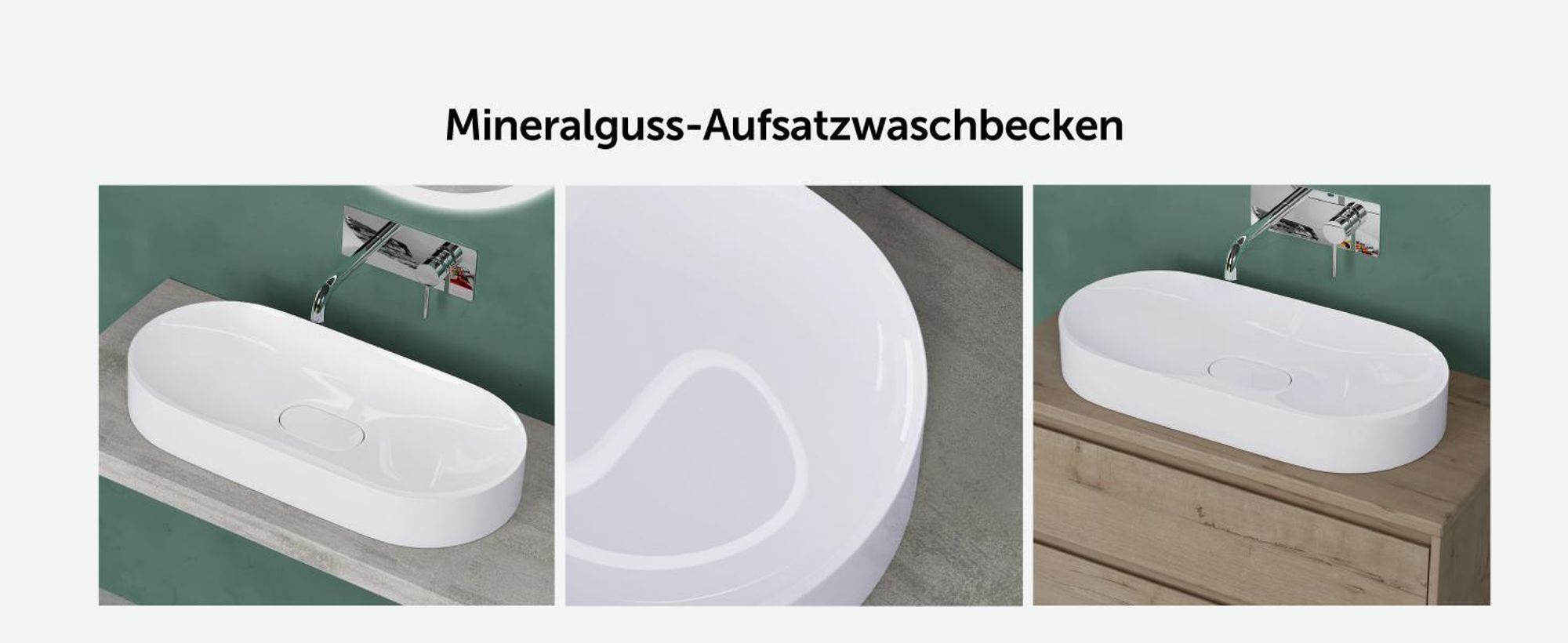 Mai & Mai Waschbecken Aufsatzwaschbecken Waschschale in weiß hochglanz aus Gussmarmor inkl. Nano-Versiegelung colossum826