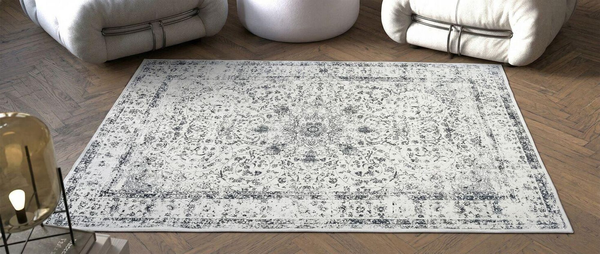 tectake® Vintage Designer Teppich Aliya verschiedene Größen rutschfeste Unterseite