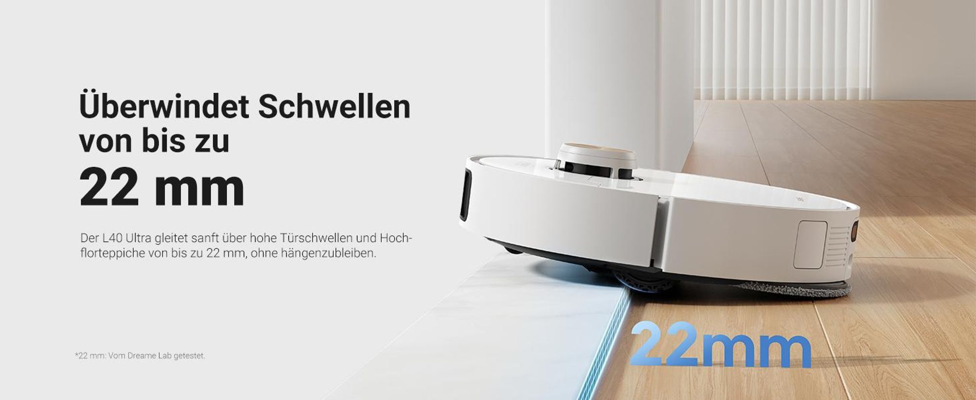Dreame L40 Ultra Roboter Staubsauger mit Wischfunktion,11KPa Saugleistung,65°C selbstreinigendem,0 tangle Bürste,Obstacle Avoidance,All-in-One-Dock