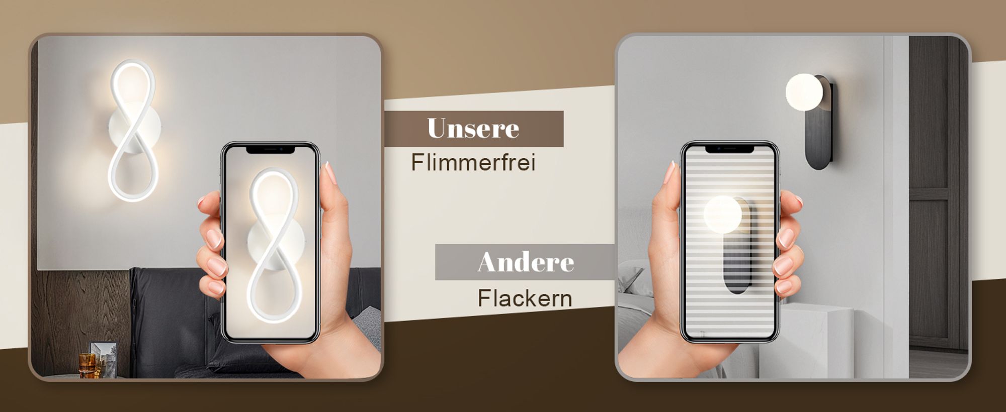 ZMH Wandleuchte Innen LED Wandlampe Schwarz Wand Lampe für Treppenhaus Schlafzimmer Wohnzimmer Korridor Kühles Modern Design 7W Kurvendesign Dekorativ Wandleuchten Warmweiß 3000K