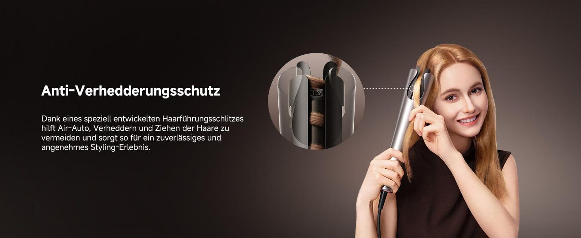 DREAME Air-Auto One-Touch Lockenstab,MCH-Heizsystem,360°-Lockenfunktion,LED,NTC-Temperaturregelung,3 Heizstufen,Verwicklungsschutz,2,8m Länge,Gold