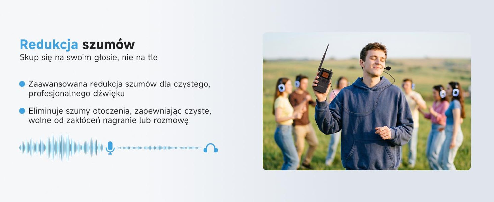 System słuchawkowy Retekess TA003P-TA004S do cichej dyskoteki, bezprzewodowy, jakość dźwięku Hi-Fi, 3-kanałowe diody LED, 12 godzin pracy, stabilne mocowanie, wzmocnienie basów, do fitnessu, jogi i imprez