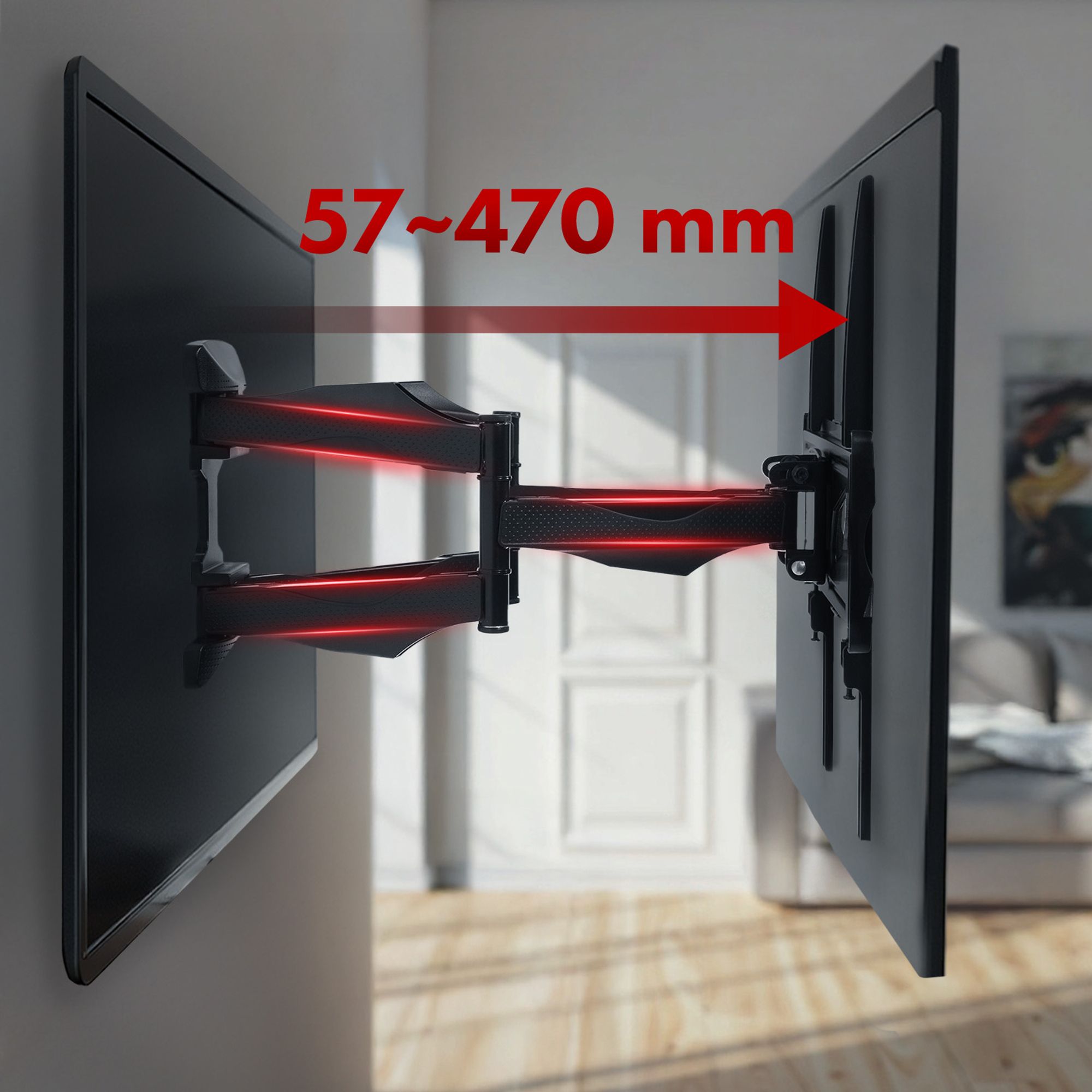 Universal Schwenkarm TV Wandhalterung Full Motion 45kg 26-70" Zoll 400x400 VESA
