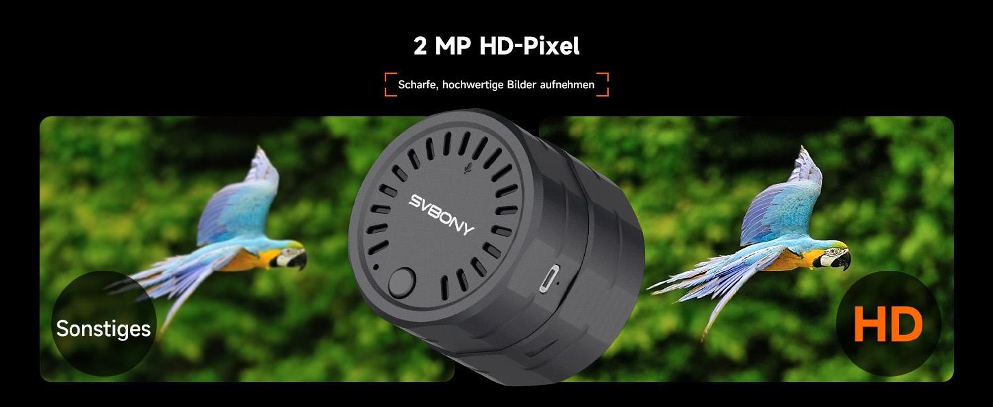 Svbony SC002 Spektiv Kamera, WIFI Elektronische Okularkamera, 2MP 1080P, 32GB TF-Karte, 10m Übertragung, 4 Zoom-Effekte, 37-56mm, für Fotografi
