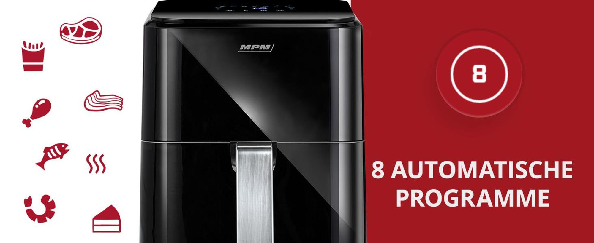 Heißluftfritteuse ohne Fett – Airfryer 4.5L XL  MPM MFR-11