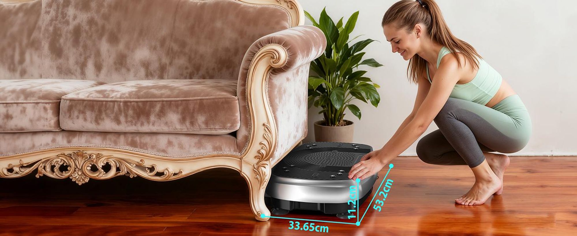VOWVIT Vibrationsplatte mit Touchscreen, leise, Bluetooth, 199 Stufen, für Fettverbrennung & Heimtrainer