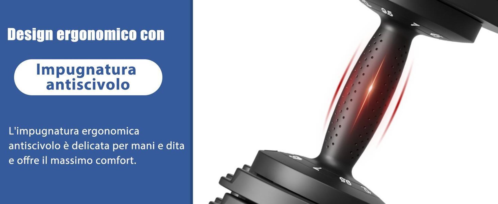 DH FitLife Set Manubri Regolabili 2-12 kg con 5 Livelli di Peso e Base Porta Pesi per Allenamento Casa