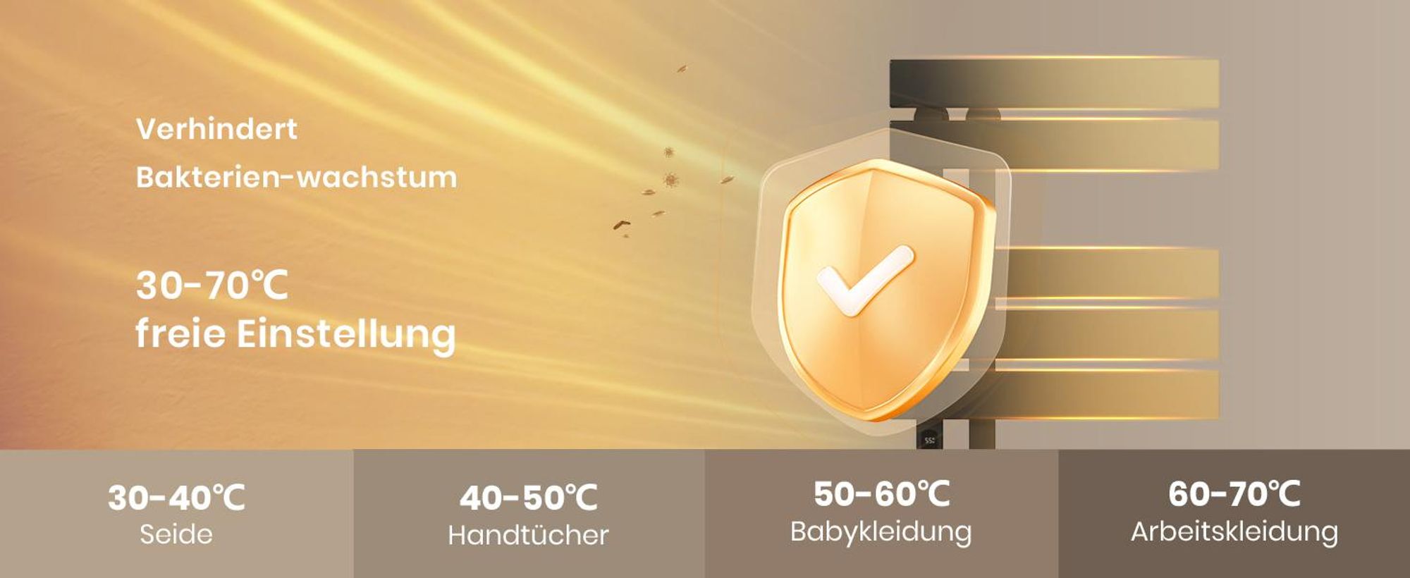 EMKE Handtuchwärmer elektrisch Intelligente Badheizkörper, 850X400mm 230W Handtuchheizkörper Wifi APP Steurung Touch LCD Timer 1-9H, IPX5 Schwarz