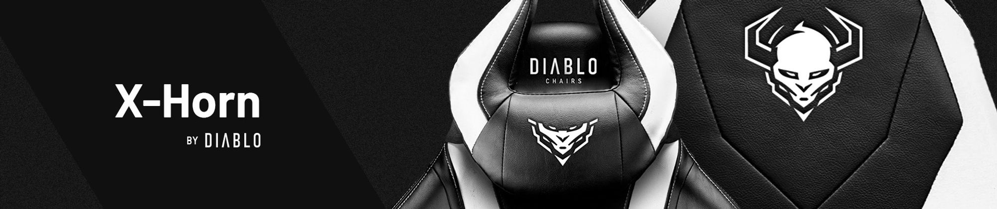 Diablo X-Horn Gaming Stuhl Bürostuhl Schreibtischstuhl 3D Armlehnen Ergonomisches Design Nacken/- Lendenkissen Kunstleder Wippfunktion, Farbe: Schwarz-Weiß, Größe King