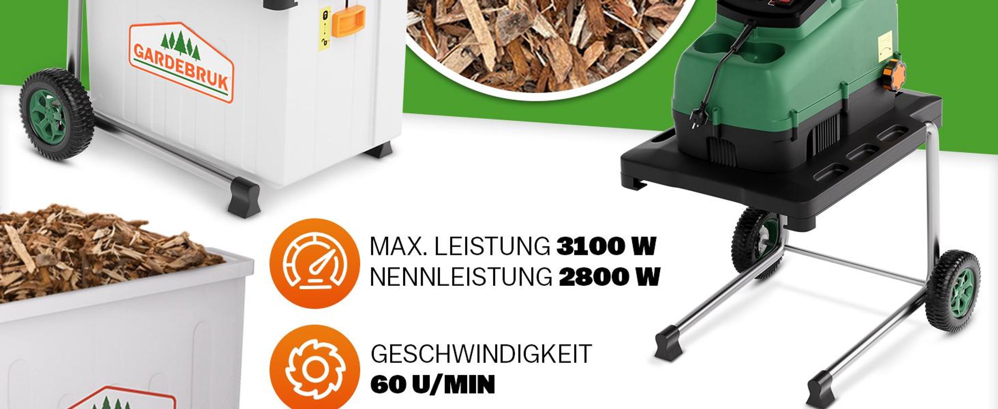 GARDEBRUK® Leisehäcksler 3100W